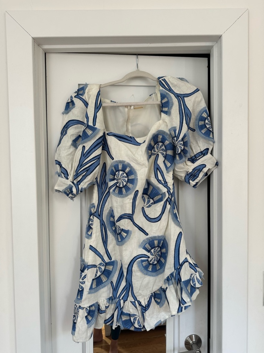 Alexis White and Blue Floral Mini Dress